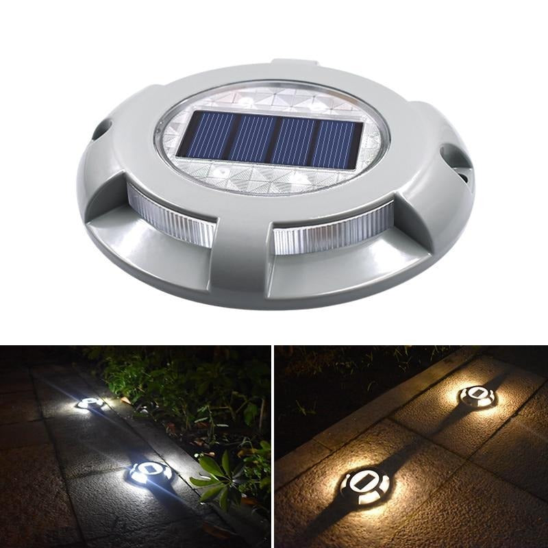 Lampe de sol solaire goujon de route aluminium balise jardin