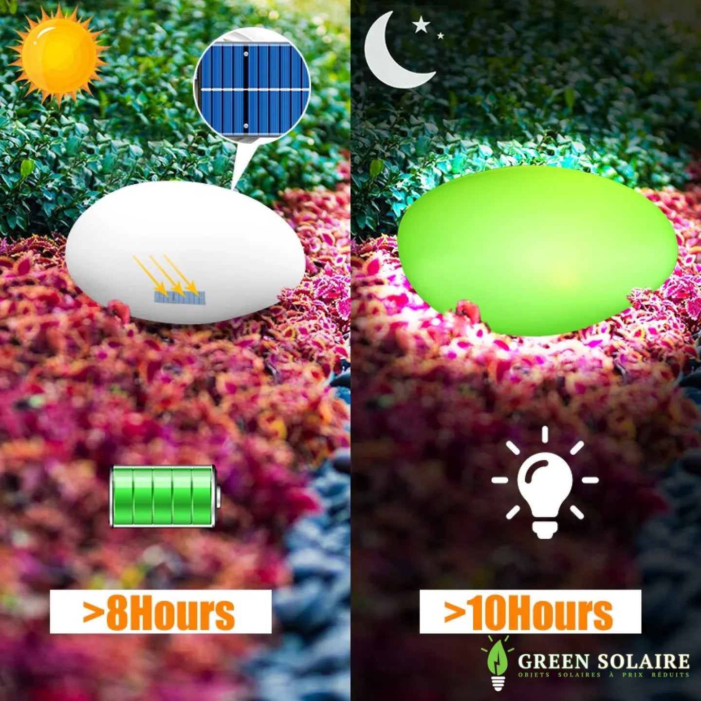 LAMPE PIERRE SOLAIRE JARDIN COULEUR CHANGEANTE