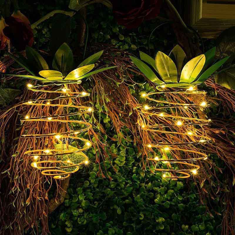 Lampe solaire ananas décorative