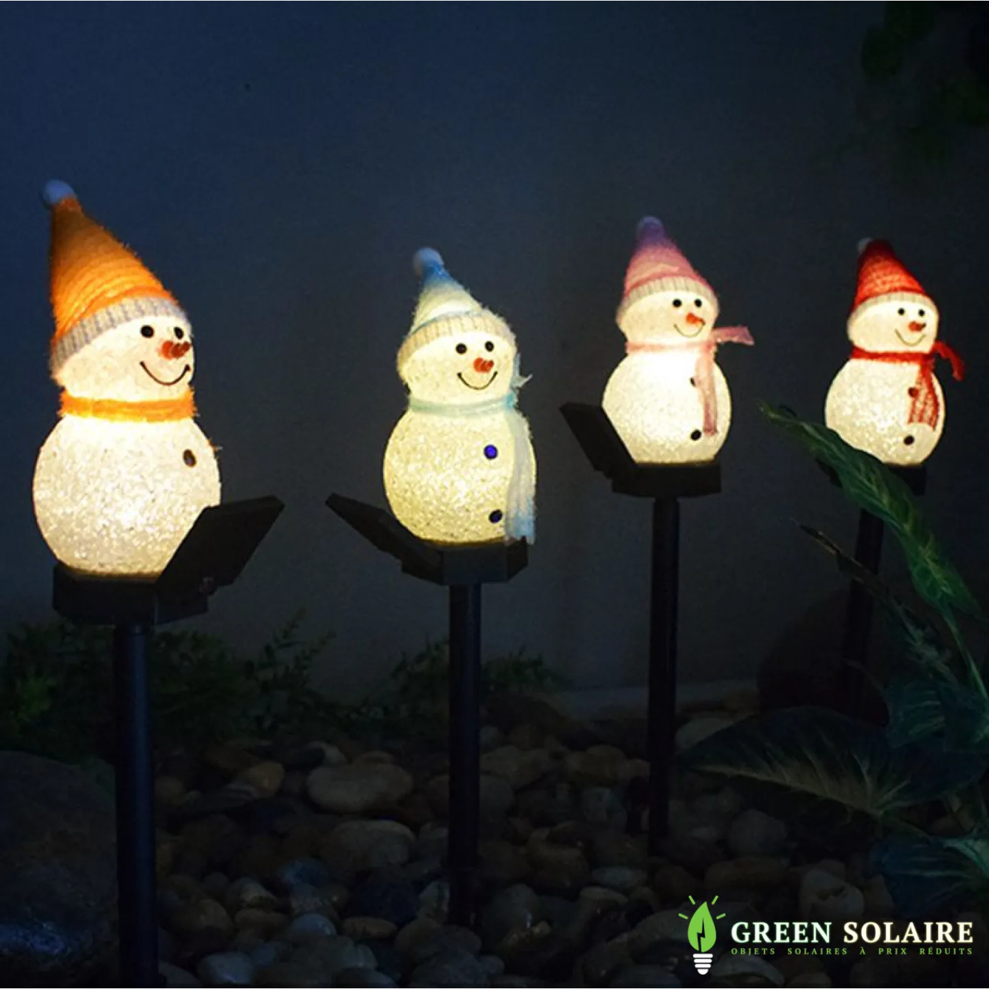 LAMPE SOLAIRE BONHOMME DE NEIGE