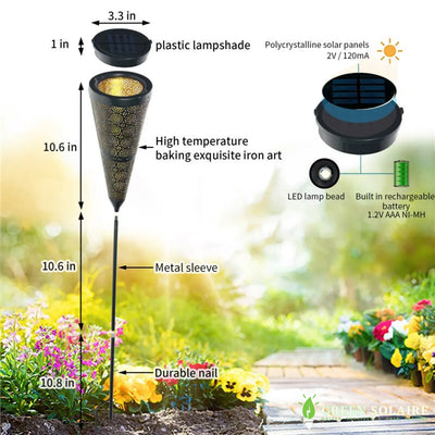 LAMPE SOLAIRE EN FER FORGÉ DE JARDIN À PLANTER