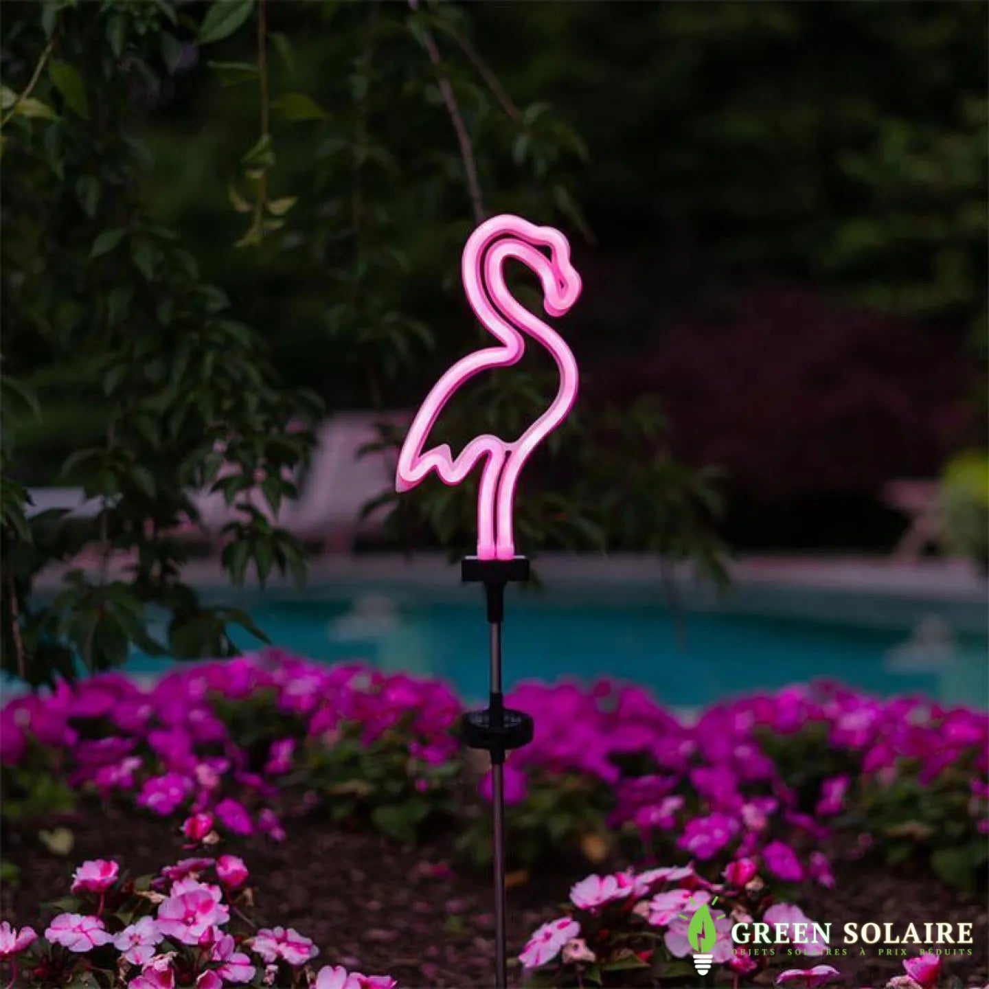 Flamant Rose Solaire Décoratif Pour Jardin - Lampe LED étanche - Décoration Extérieure Vintage 23cm