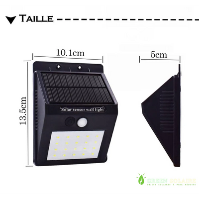 LAMPE SOLAIRE MURALE 20 LED - LOT DE 4