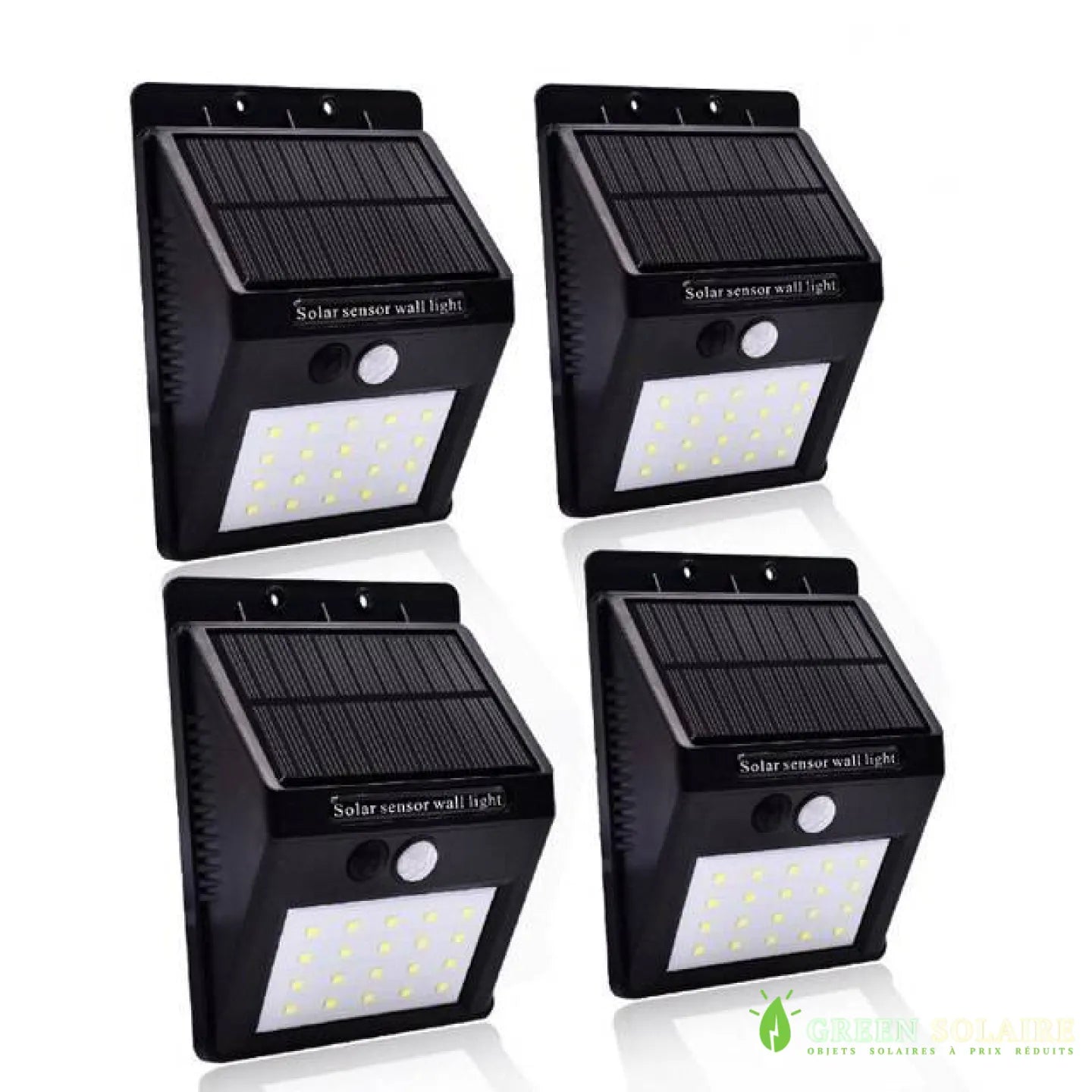 LAMPE SOLAIRE MURALE 20 LED - LOT DE 4