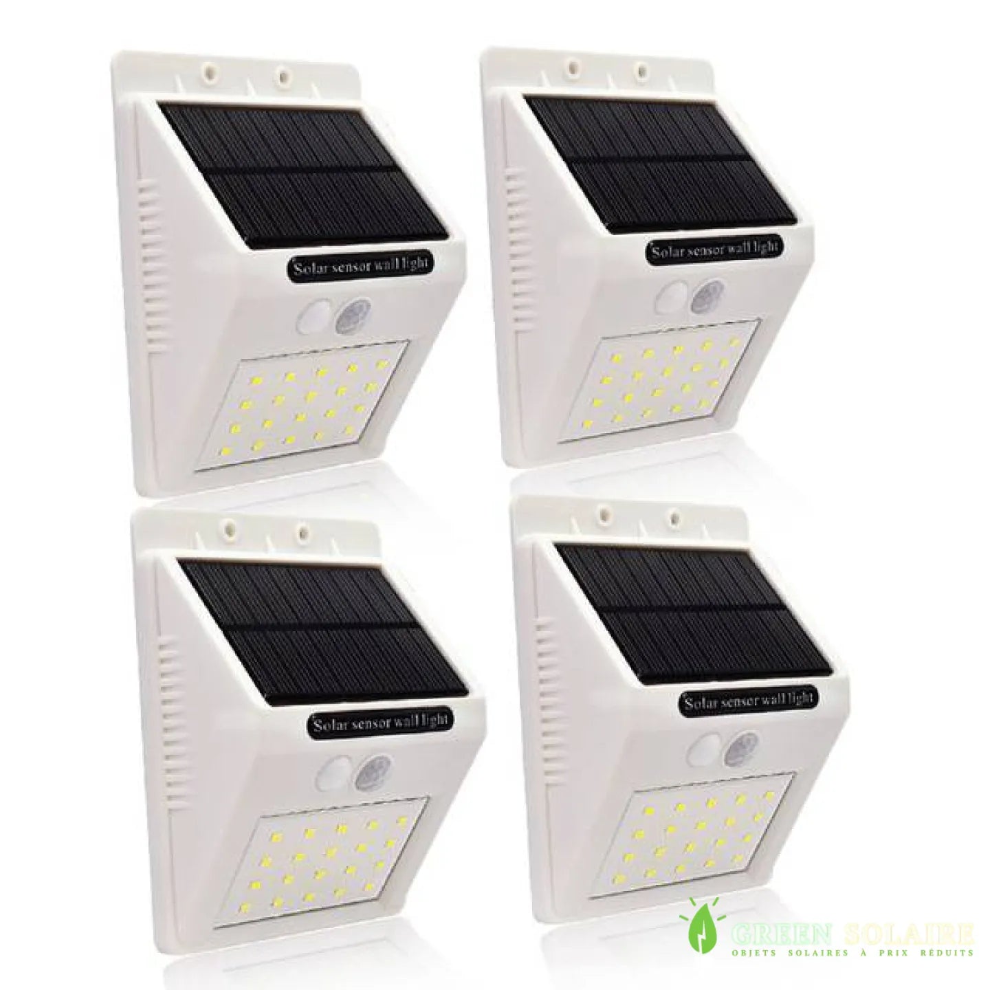 LAMPE SOLAIRE MURALE 20 LED - LOT DE 4