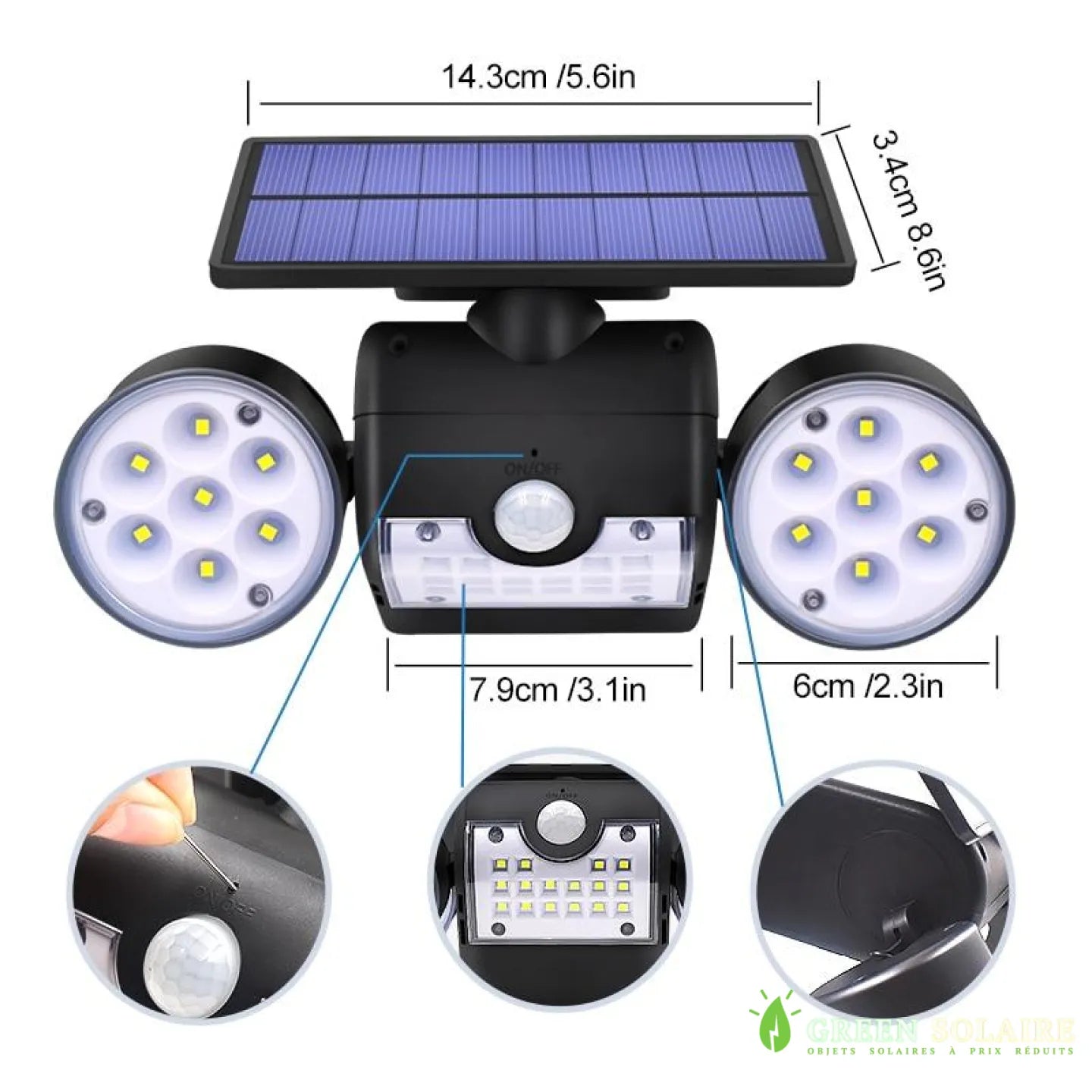 Lampe Solaire Oracle à Spots Orientables