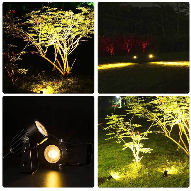 Lampe solaire jardin double spot LED jaune