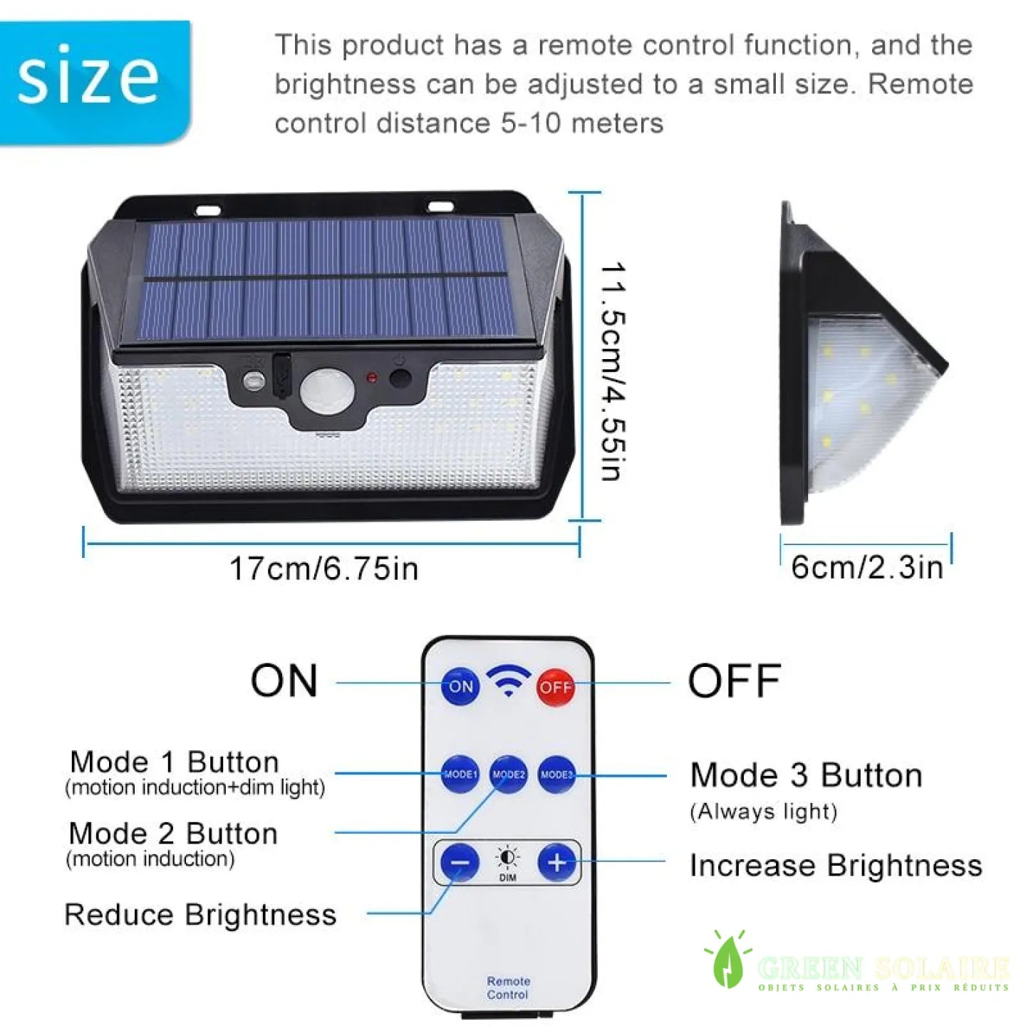 Lampe Solaire Rechargeable avec Télécommande