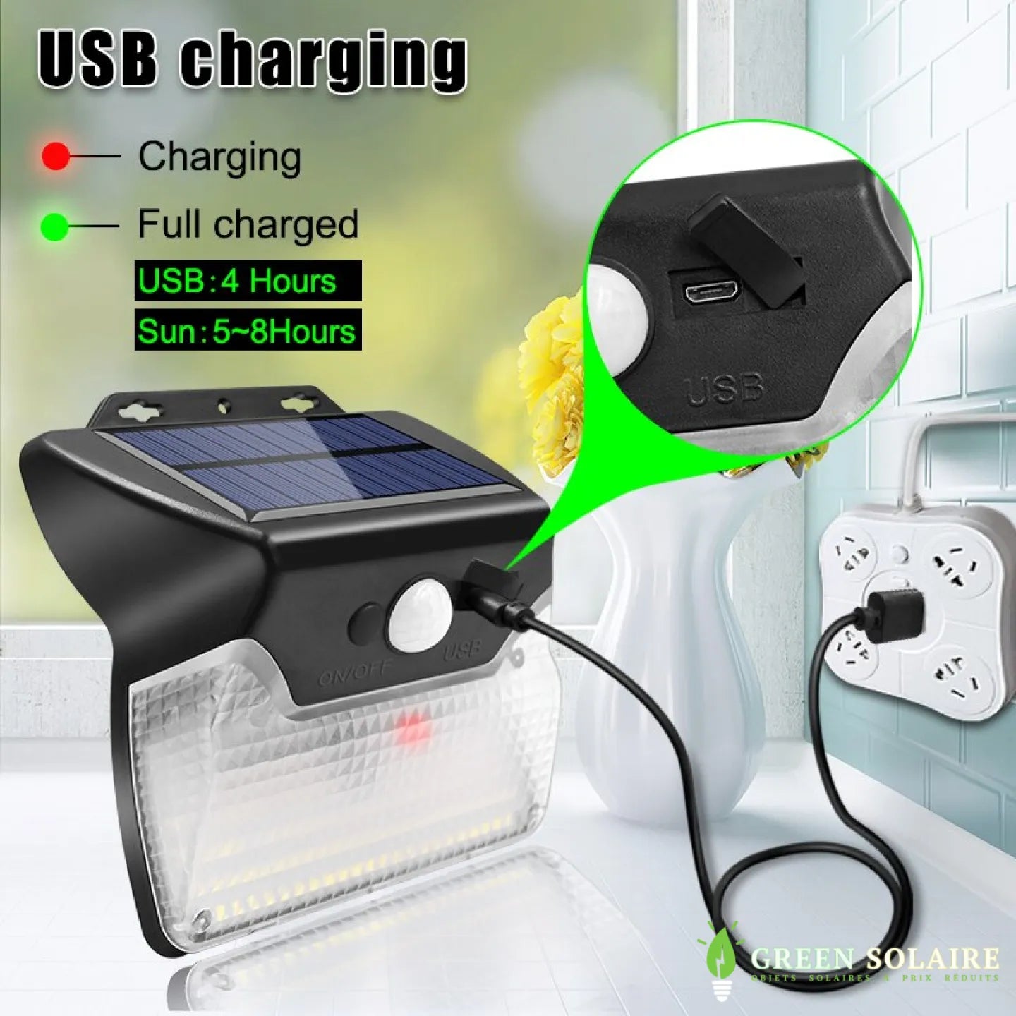 LAMPE SOLAIRE USB RECHARGEABLE