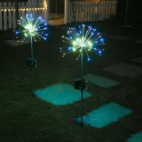 Piquet solaire feu d'artifice multicolore LED jardin