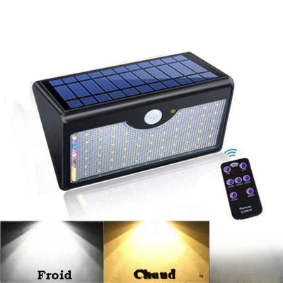 Lampe solaire 1300lm coloris noir avec télécommande