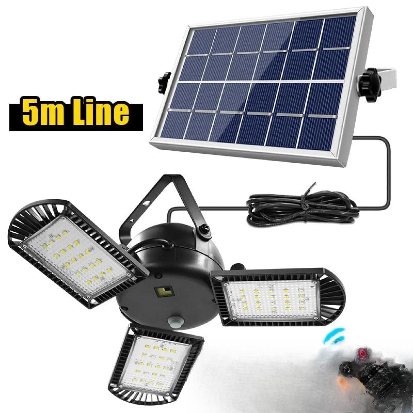 Lampe solaire d'intérieur LED avec panneau déporté - vue produit