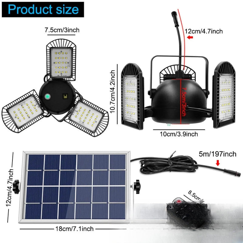 Lampe solaire d'intérieur LED avec panneau déporté - vue produit