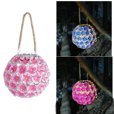 Lampion solaire en forme de fleur décoratif jardin