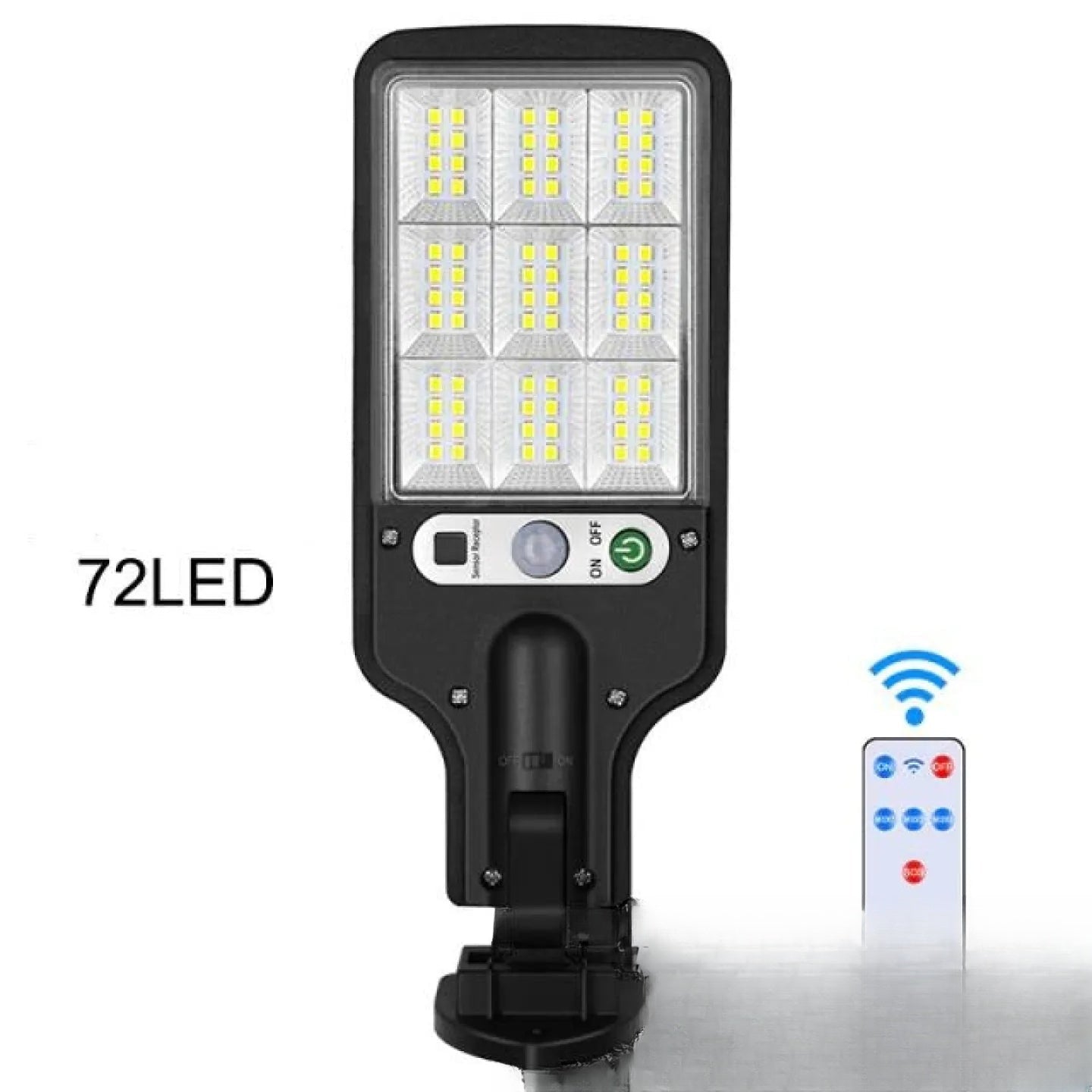 Lampadaire solaire mural 72 LED pour façade et jardin