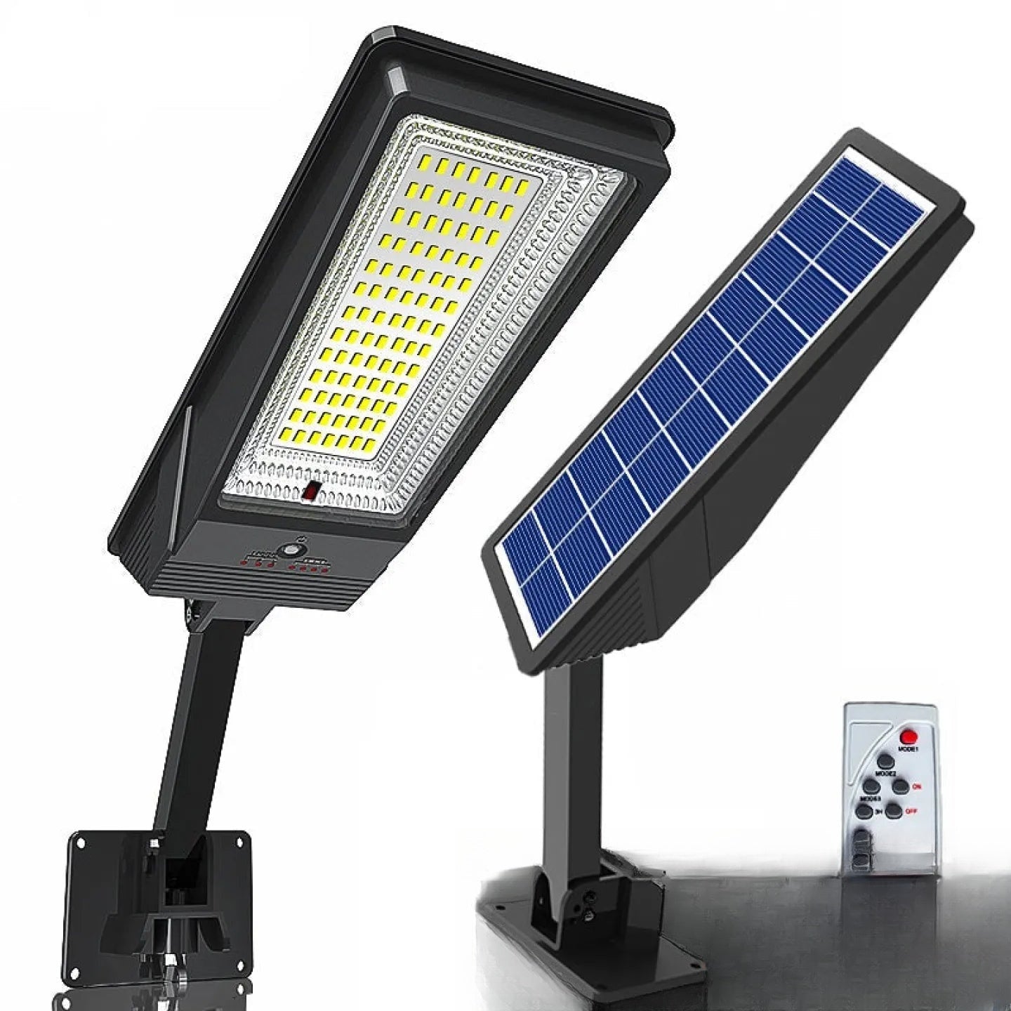 Lampadaire solaire noir LED pour jardin et allée