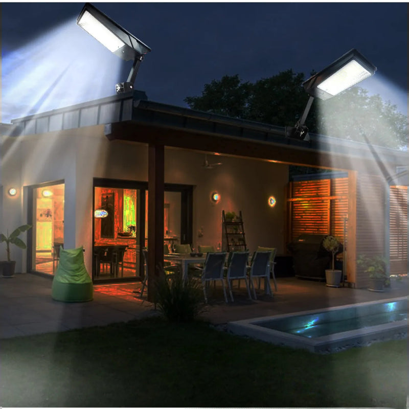 Lampadaire solaire noir LED pour jardin et allée
