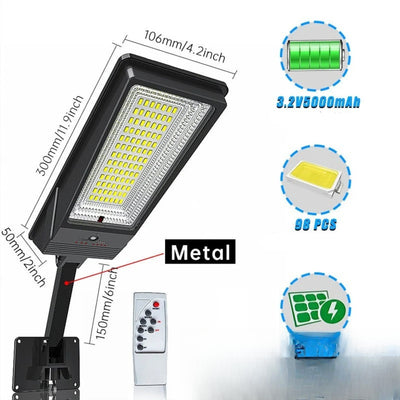 Dimensions et caractéristiques du lampadaire solaire noir