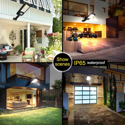 Lampe solaire orientable LED installée en extérieur