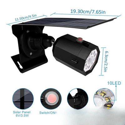 Lampe solaire de sécurité - dimensions