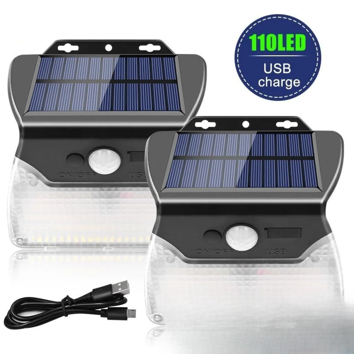 Lampe solaire USB rechargeable LED portable extérieur