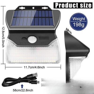 Lampe solaire USB dimensions et câble de charge