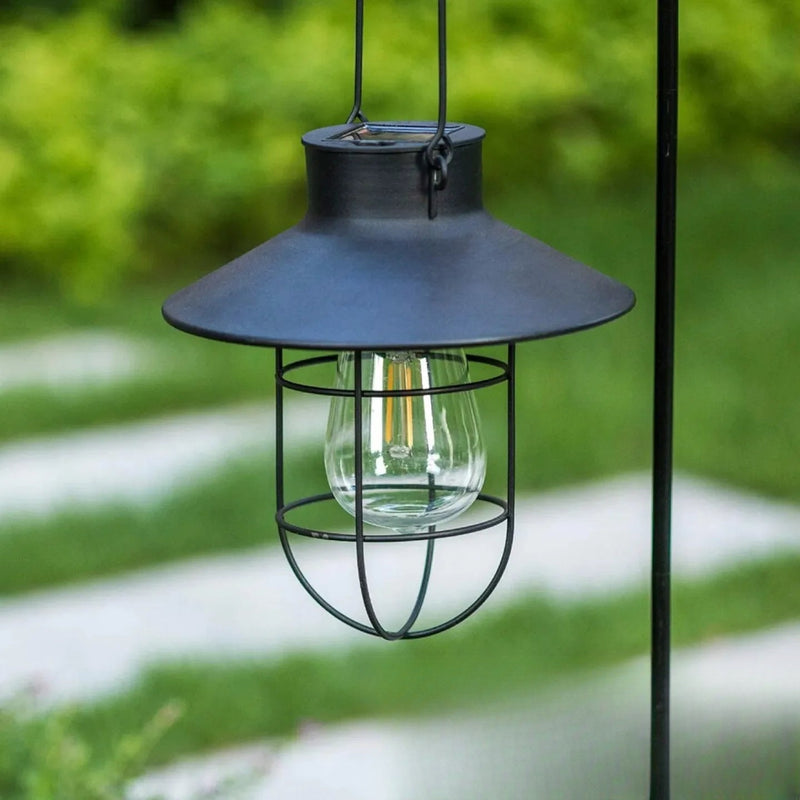 Lanterne Solaire Ampoule Vintage à Suspendre Bronze