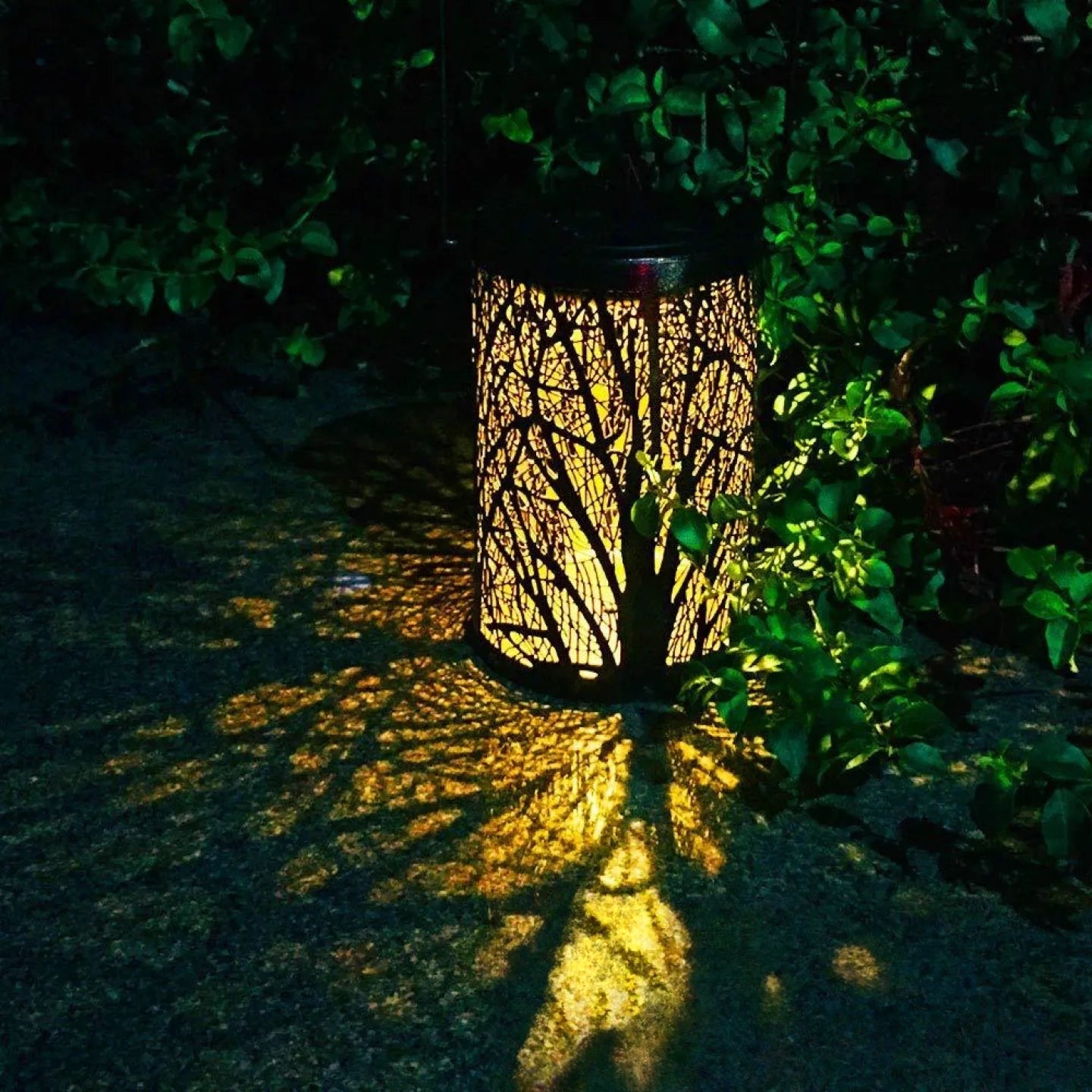 Lanterne Solaire Suspendue Extérieure Motif Arbre