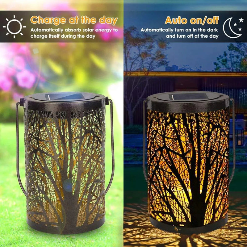 Lanterne Solaire Suspendue Extérieure Motif Arbre