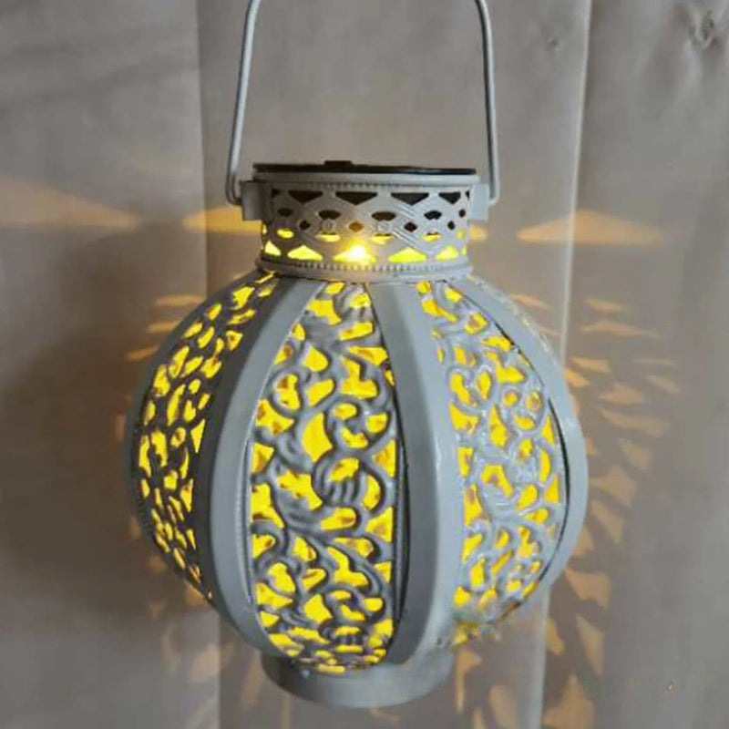 Lanterne Solaire Blanche LED Décorative Jardin Extérieur