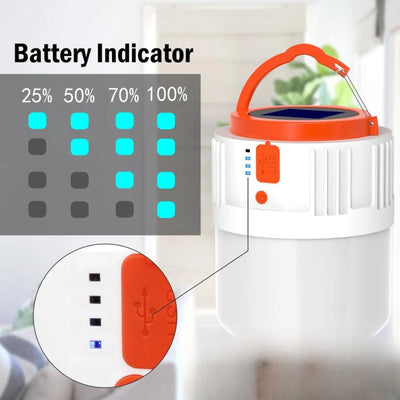 Indicateur de batterie de la lanterne solaire de camping