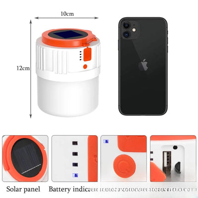 Comparatif de taille de la lanterne solaire de camping