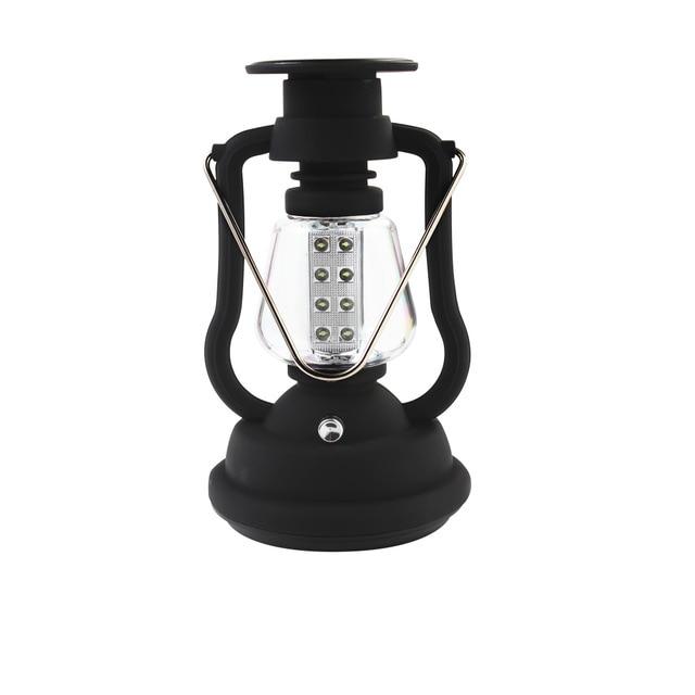 Lanterne solaire moderne noire 16 LED pour extérieur