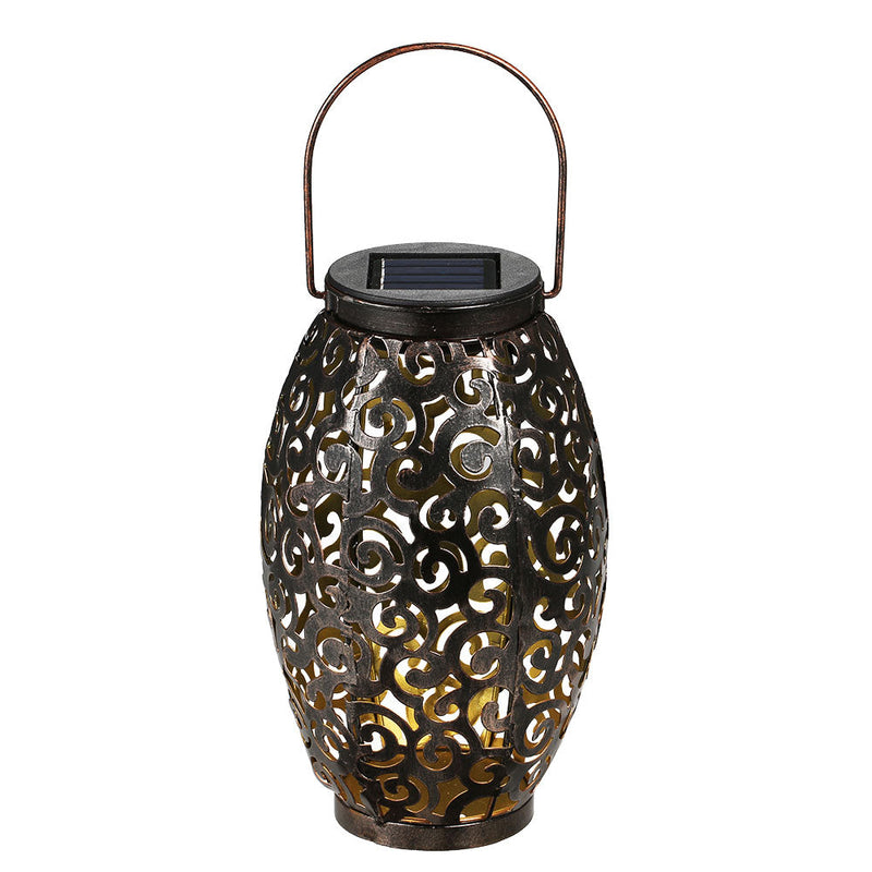 Lanterne solaire orientale rubis design asiatique lumière jaune