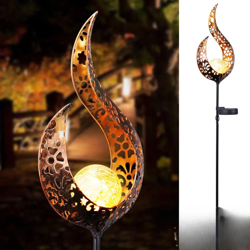 Lanterne Solaire Rétro LED Décor Soleil Lune Jardin