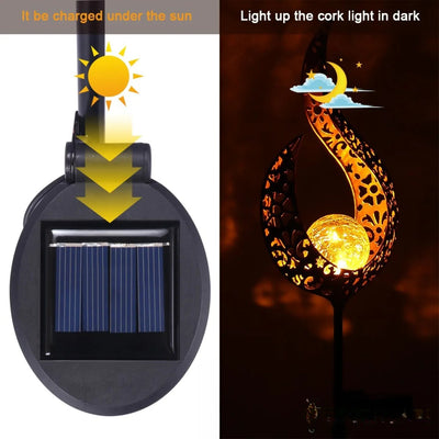 Lanterne Solaire Rétro LED Décor Soleil Lune Jardin – motifs soleil et lune projetés