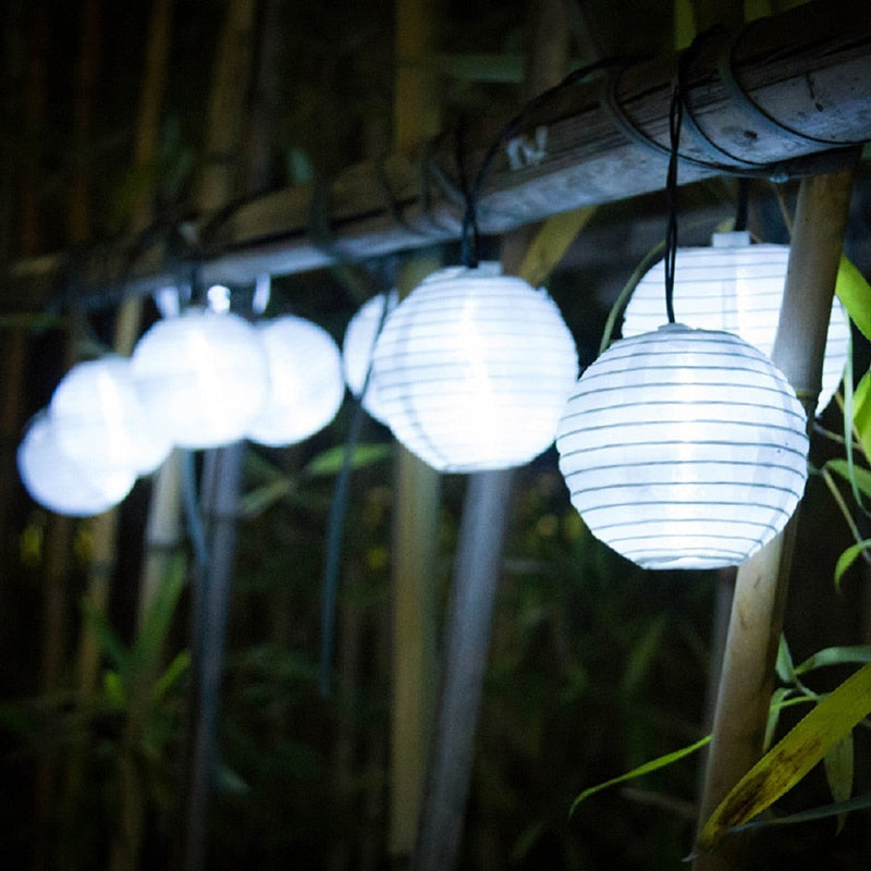 Guirlande solaire lampions chinois LED multicolore jardin
