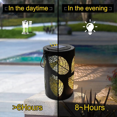 Lanterne Solaire Suspendue Extérieure LED Motif Feuille – lanterne suspendue dans le jardin
