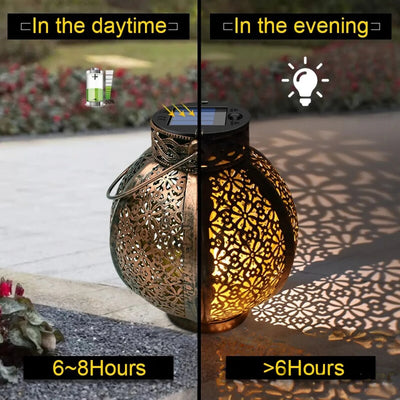 Lanterne Solaire Ronde LED à Suspendre ou Poser Jardin – lanterne suspendue dans le jardin