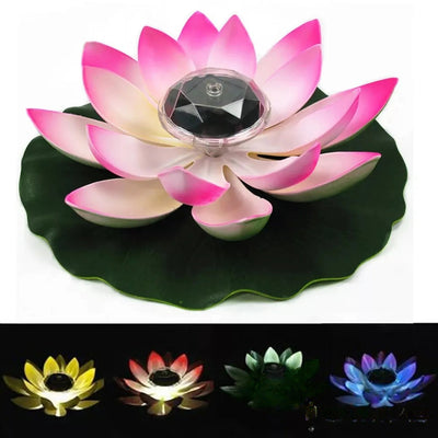 Lotus solaire flottant LED décoratif bassin piscine