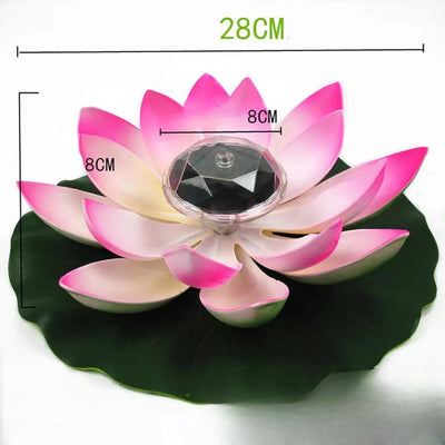 Lotus solaire flottant LED décoratif bassin piscine