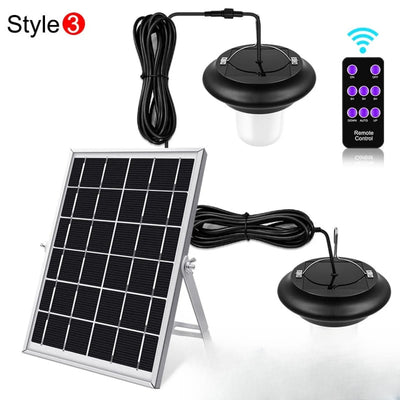 2 ampoules solaires avec panneau déporté 6W et télécommande