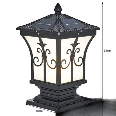 Dimensions du luminaire solaire décoratif rétro