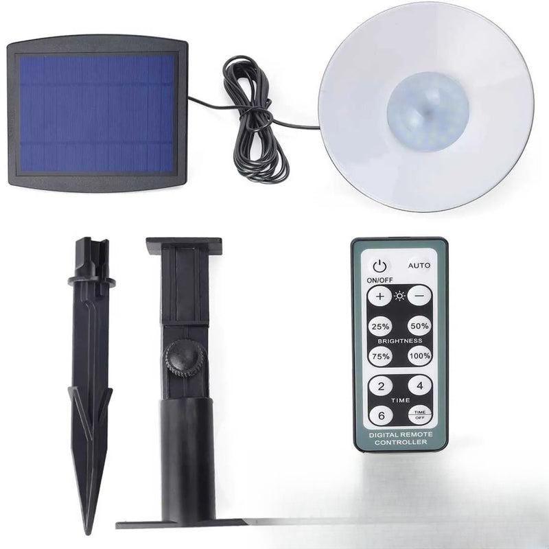 Lustre solaire avec panneau déporté LED autonome