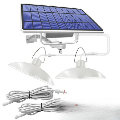 Lustre suspendu solaire coloris blanc avec câble