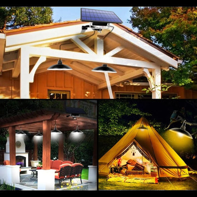 Lustre suspendu solaire installé scènes extérieures gazebo et tente