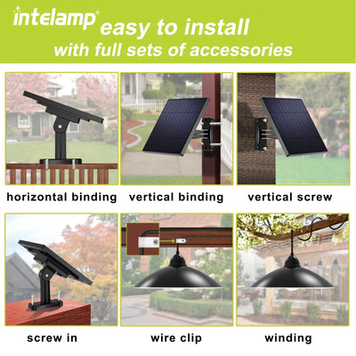 Lustre solaire suspendu LED avec télécommande