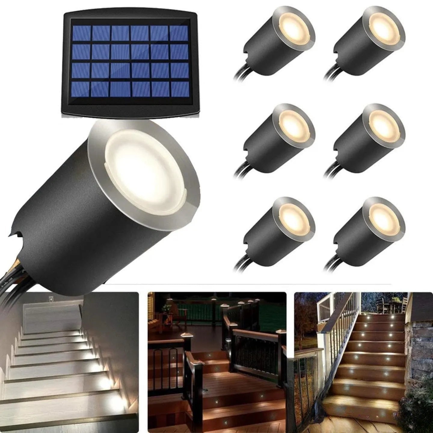 Mini spot solaire encastrable extérieur LED jardin lot