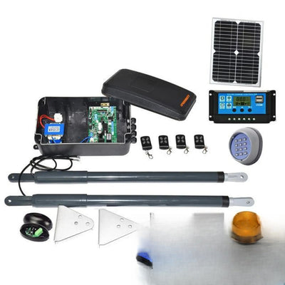 Motorisation Solaire Portail Battant Kit Panneau Régulateur - KIT 10
