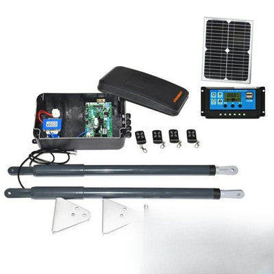 Motorisation Solaire Portail Battant Kit Panneau Régulateur - KIT 2
